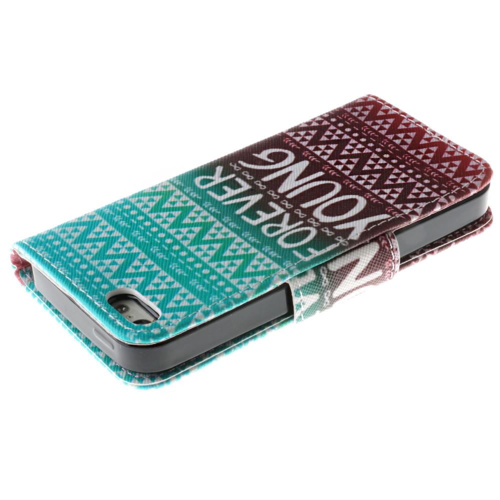iPhone 5 5s SE case wallet leather case printed