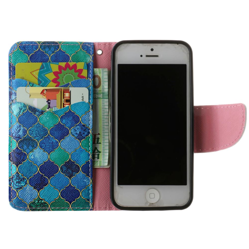iPhone 5 5s SE case wallet leather case printed