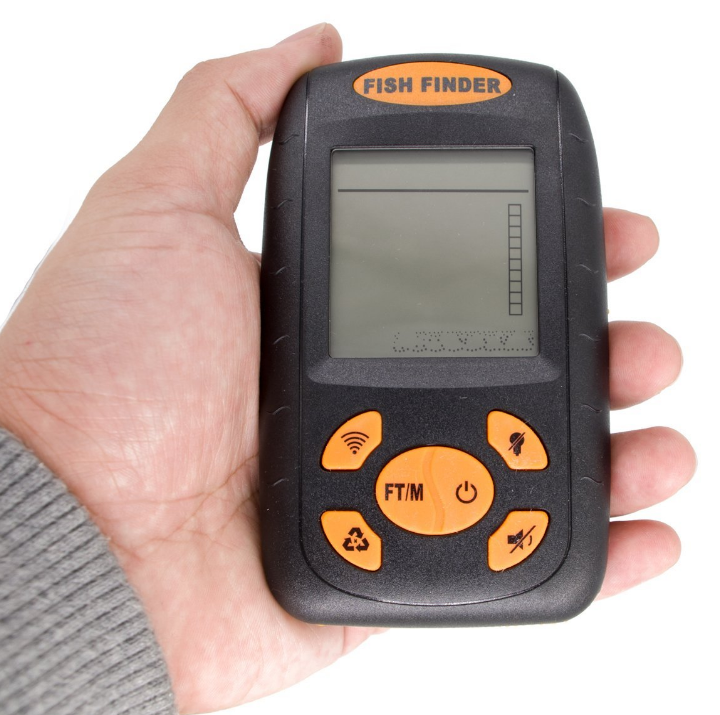 Erchang Sonar Fish Finder with Round Sonar Sensor Alarm Transducer Fish Finder