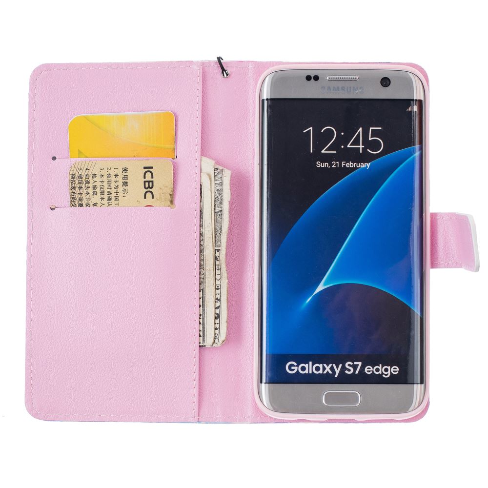Galaxy S7 EDGE case wallet leather case printed