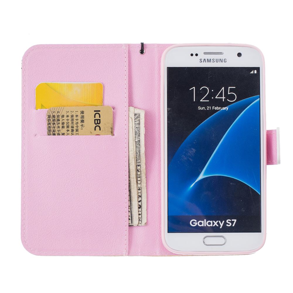 Galaxy S7 case wallet leather case printed