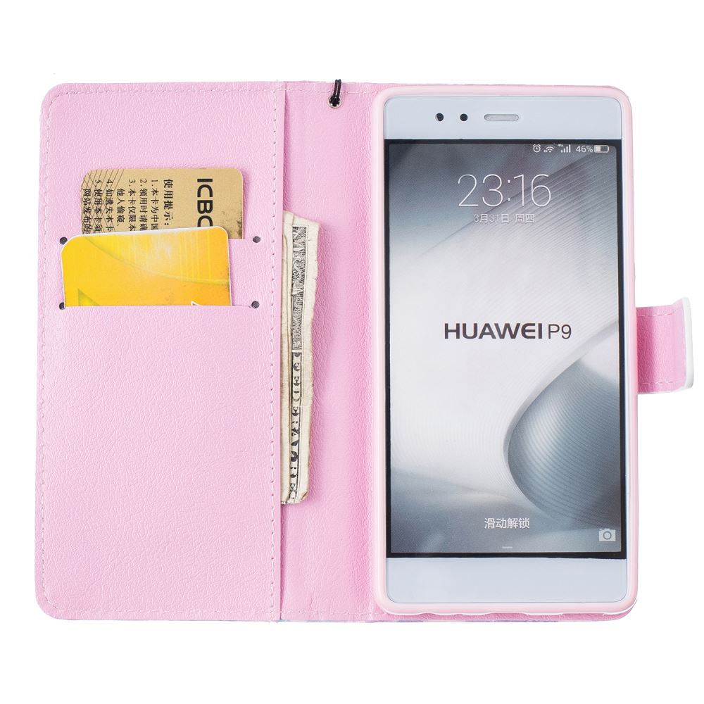 Huawei P9 case wallet leather case printed