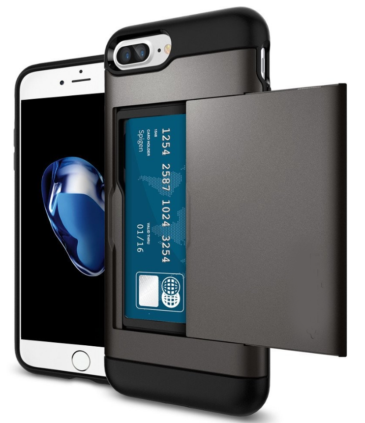 iPhone 7 Plus case impact proof hybrid dual layer card holder cover case