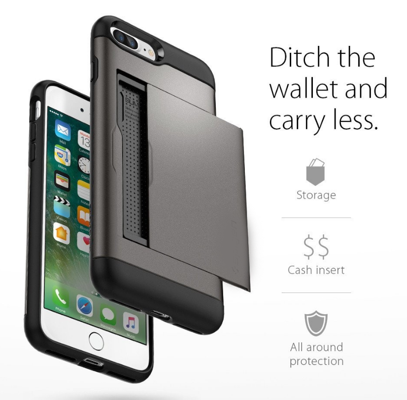 iPhone 7 Plus case impact proof hybrid dual layer card holder cover case