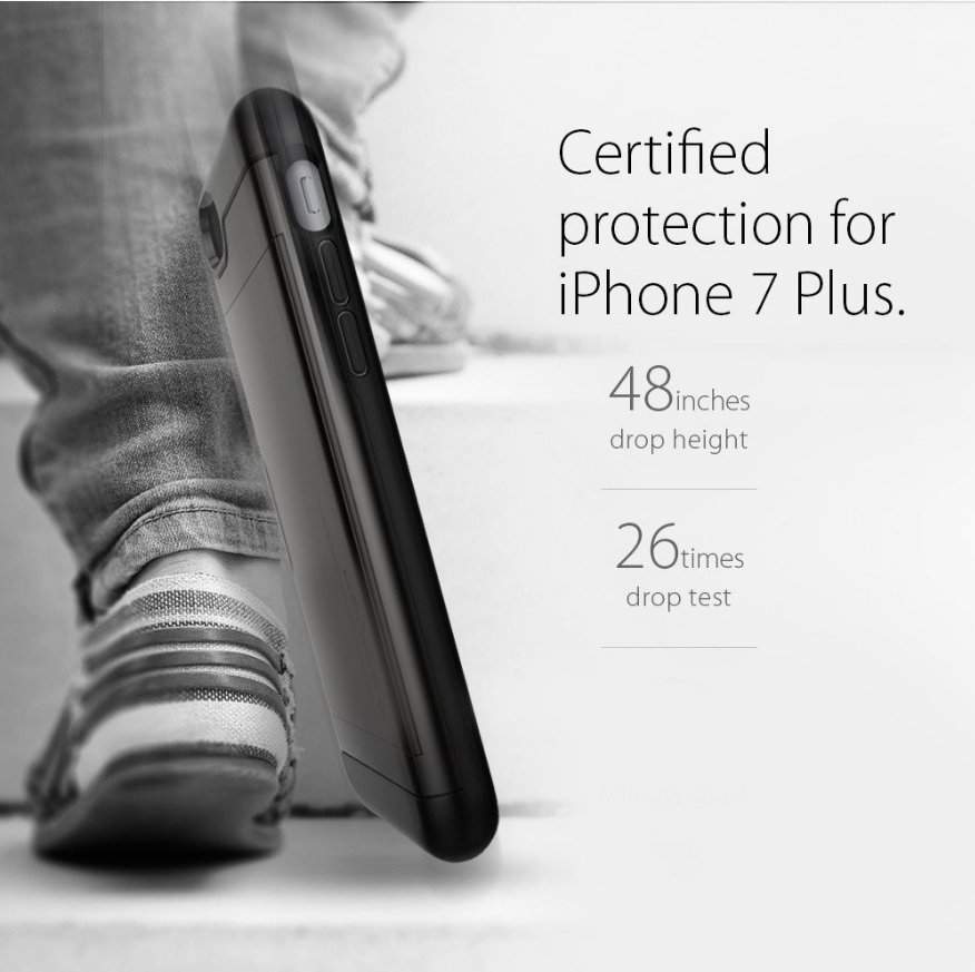 iPhone 7 Plus case impact proof hybrid dual layer card holder cover case