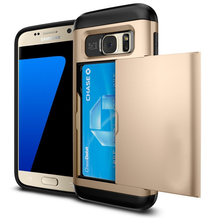 Galaxy S7 impact proof hybrid case card holder