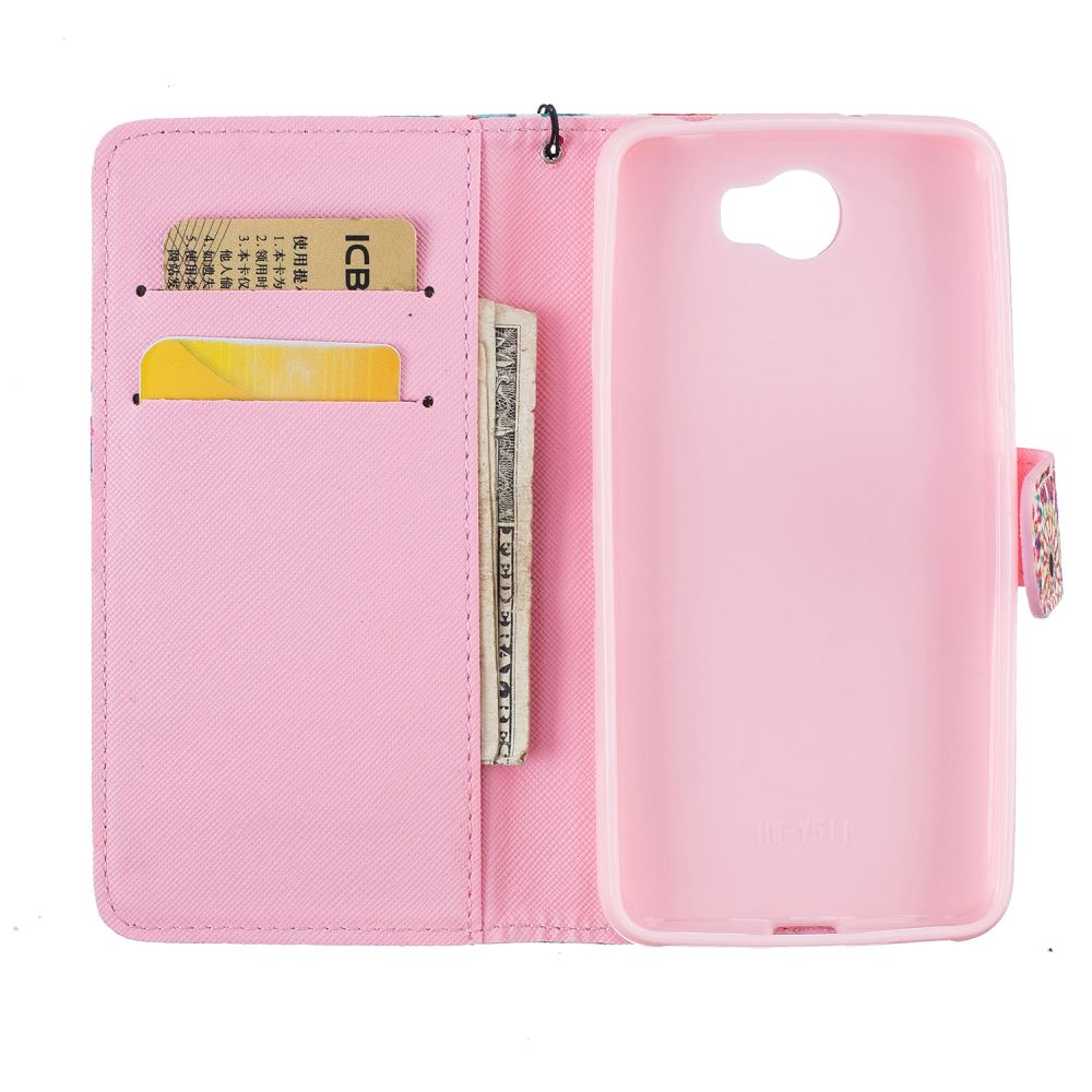 Huawei Y6 Elite case Huawei Y5 II case wallet leather case printed