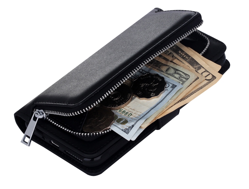 Iphone 7 double wallet Leather Zip case detachable Iphone 7 double wallet Leather Zip case detachable