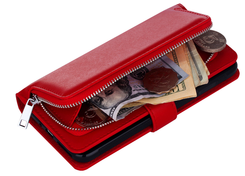 Iphone 7 double wallet Leather Zip case detachable Iphone 7 double wallet Leather Zip case detachable