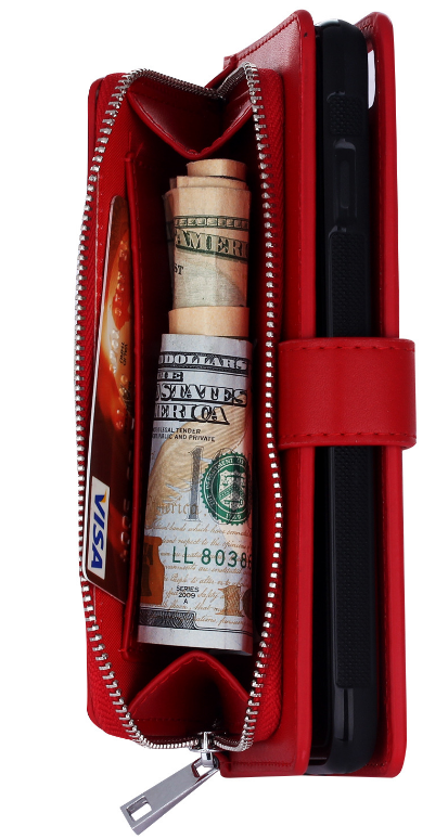 Iphone 7 double wallet Leather Zip case detachable Iphone 7 double wallet Leather Zip case detachable