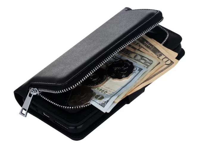 Iphone 7 plus double wallet Leather Zip case detachable Iphone 7 plus double wallet Leather Zip case detachable