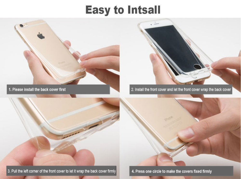 iphone 6 6s plus case 2 piece transparent full body protector case