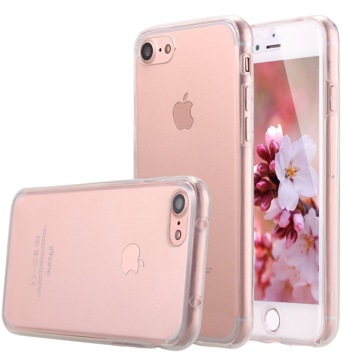 iphone 7  case 2 piece transparent full body protector case