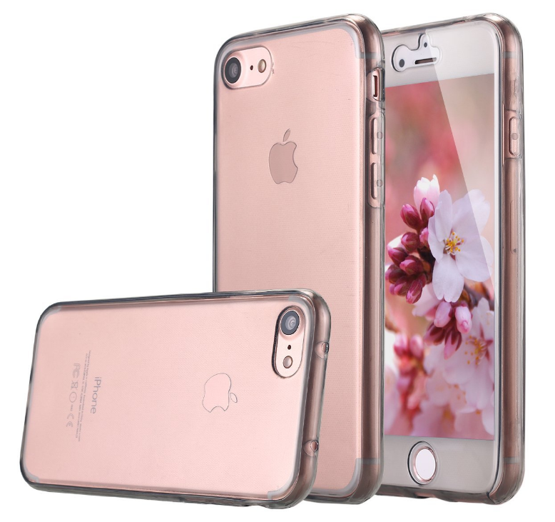 iphone 7  case 2 piece transparent full body protector case