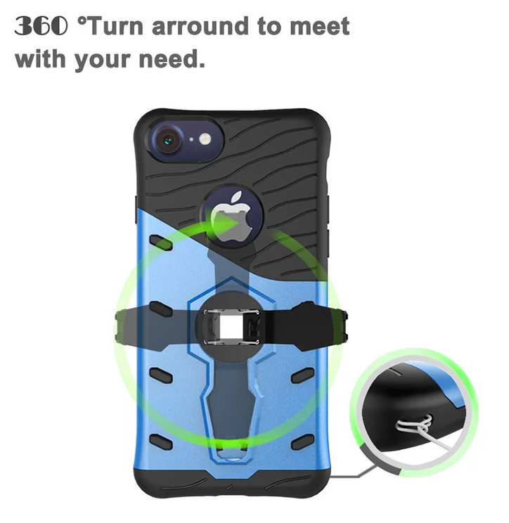 iPhone 7 Case Dual Layer Defender Slim Hybrid Kickstand Case