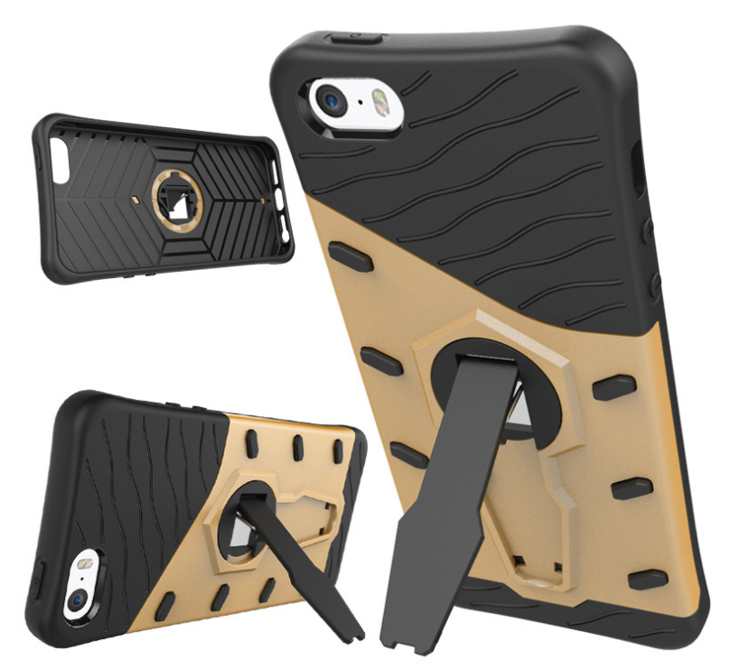 iPhone 5 5s SE Case Dual Layer Defender Slim Hybrid Kickstand Case