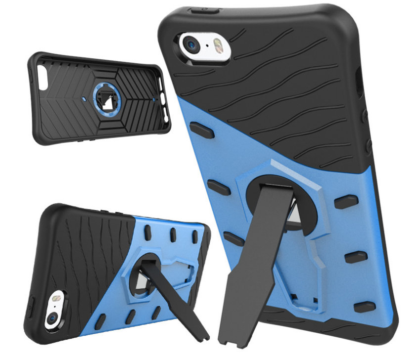 iPhone 5 5s SE Case Dual Layer Defender Slim Hybrid Kickstand Case