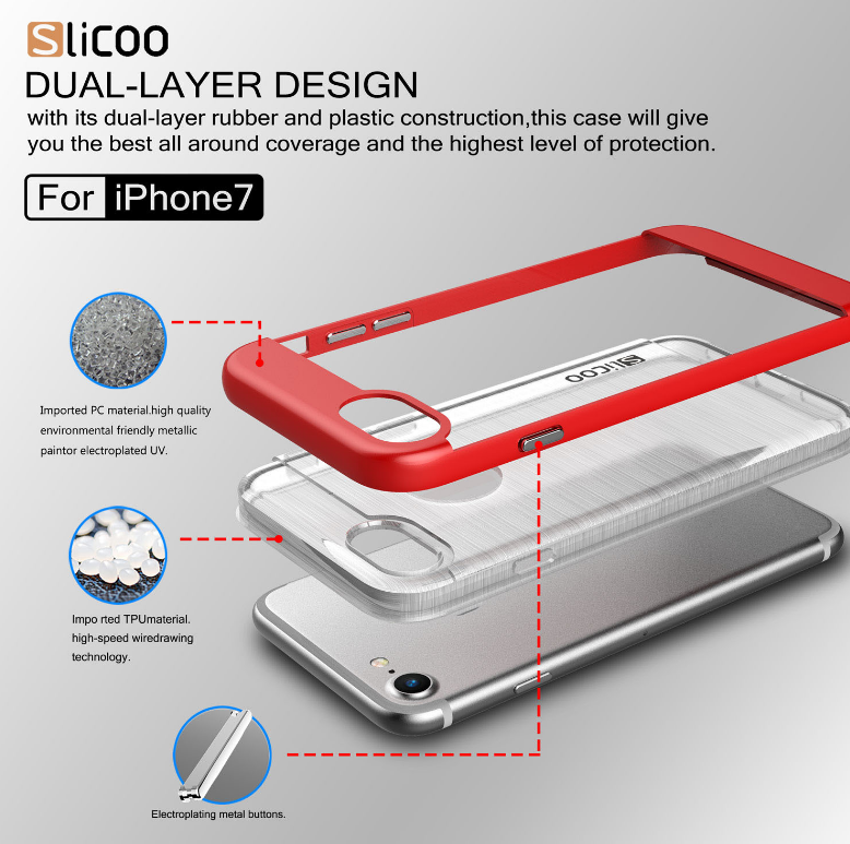 iphone 7 hybird bumper with clear back case iphone 7 hybird bumper with clear back case