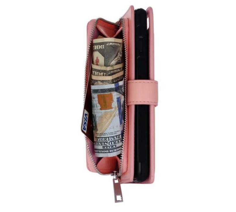 Iphone 7 plus double wallet Leather Zip case detachable Iphone 7 plus double wallet Leather Zip case detachable