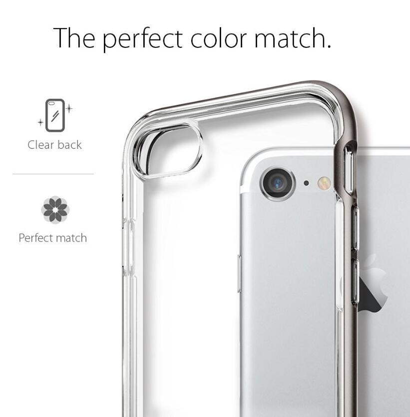 iPhone 7 case plating bumper with clear tpu back case Two-piece bumper case