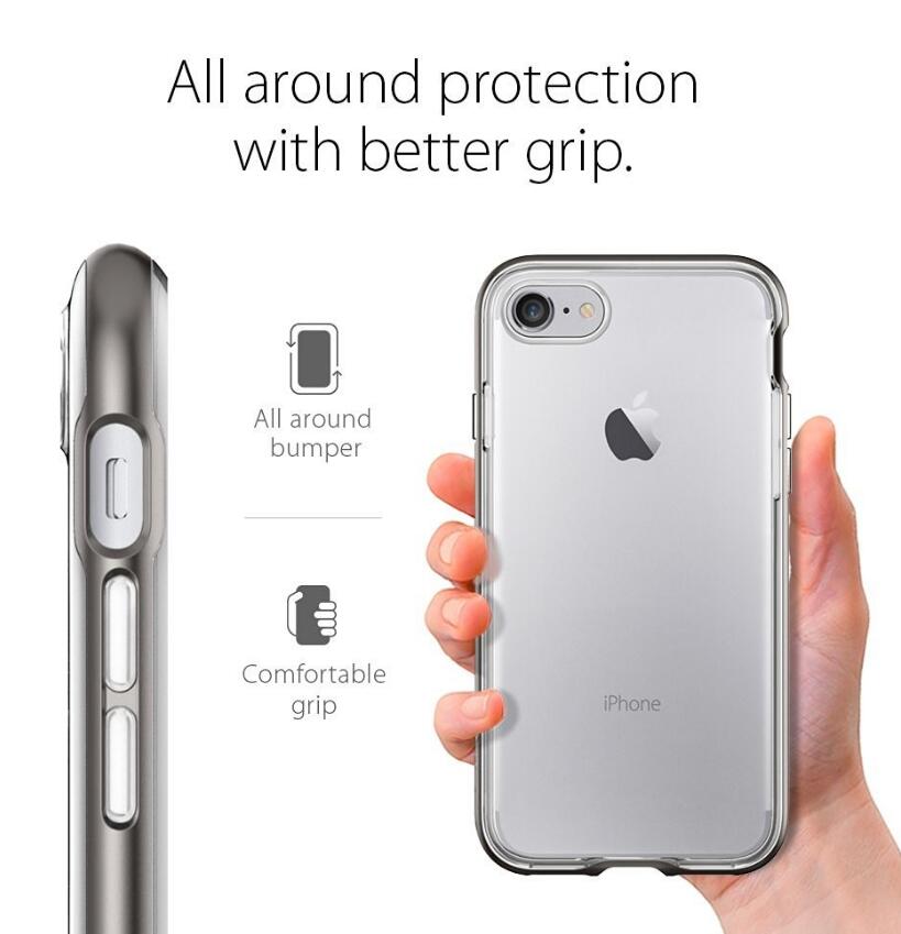 iPhone 7 case plating bumper with clear tpu back case Two-piece bumper case