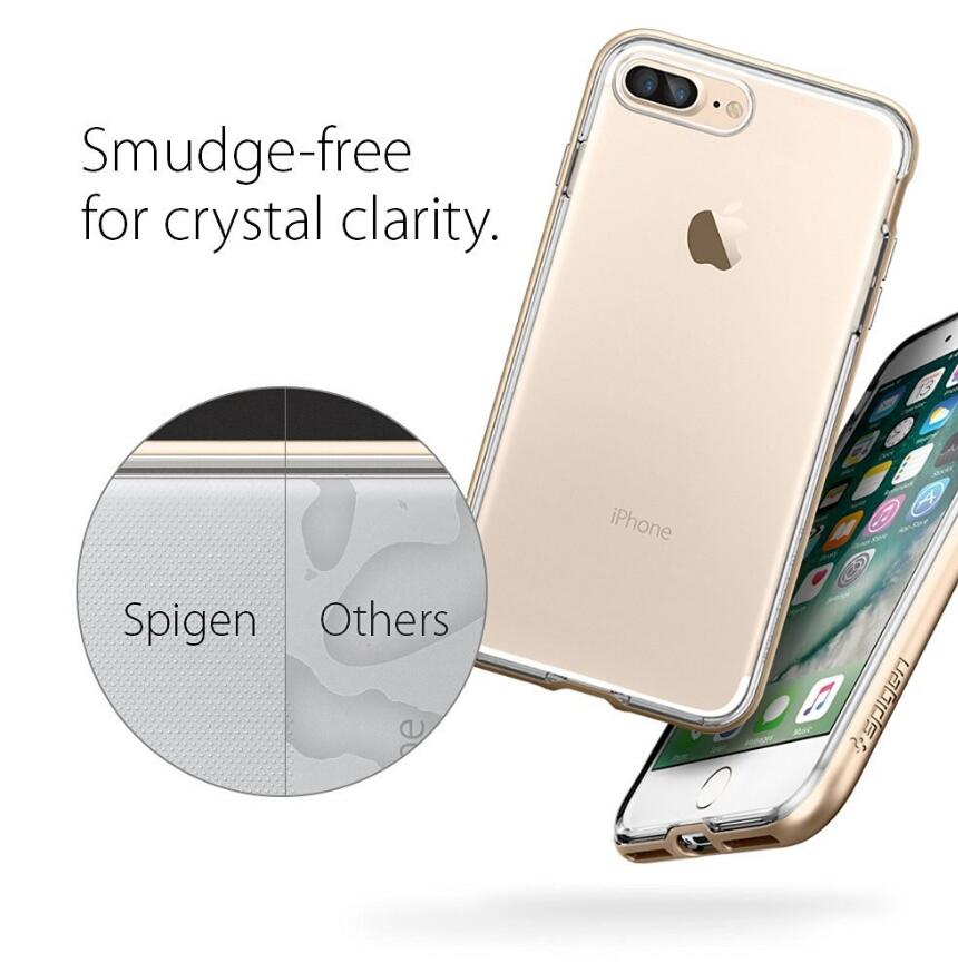 iPhone 7 plus case plating bumper with clear tpu back case Two-piece bumper case