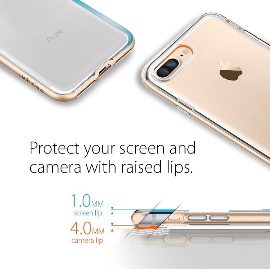iPhone 7 plus case plating bumper with clear tpu back case Two-piece bumper case