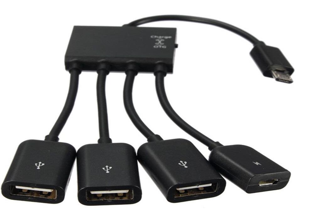 4 in 1 Micro USB OTG Hub Adapter Cable 4 Port