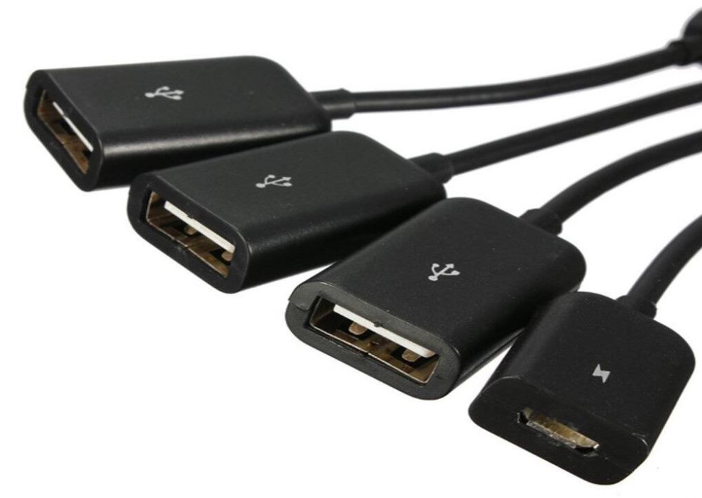 4 in 1 Micro USB OTG Hub Adapter Cable 4 Port