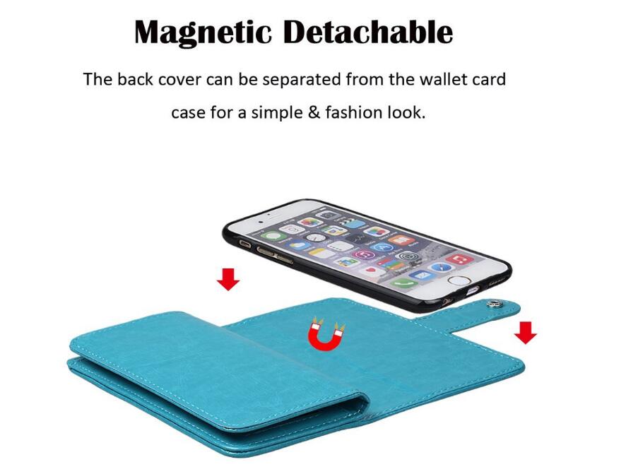 Iphone 7 double wallet leather case detachable Iphone 7 double wallet leather case detachable