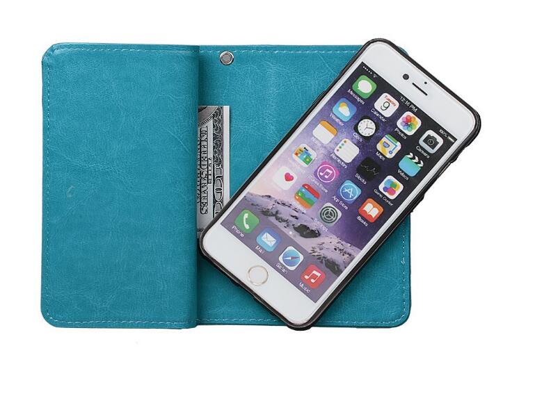 Iphone 7 double wallet leather case detachable Iphone 7 double wallet leather case detachable