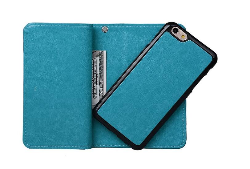 Iphone 7 double wallet leather case detachable Iphone 7 double wallet leather case detachable