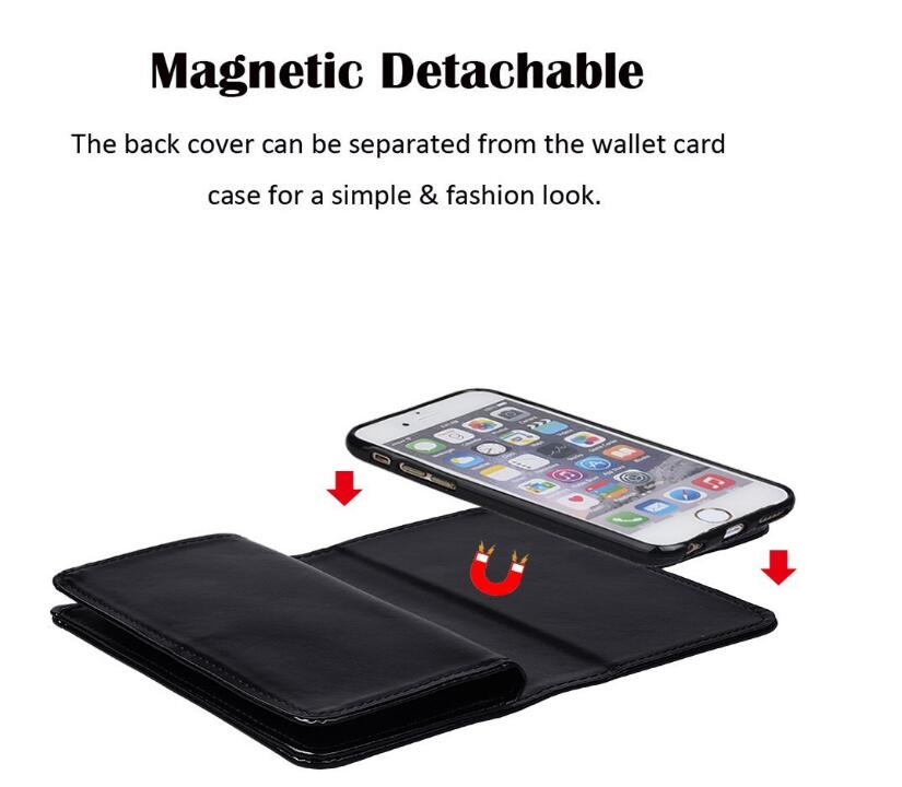 Iphone 7 double wallet leather case detachable Iphone 7 double wallet leather case detachable