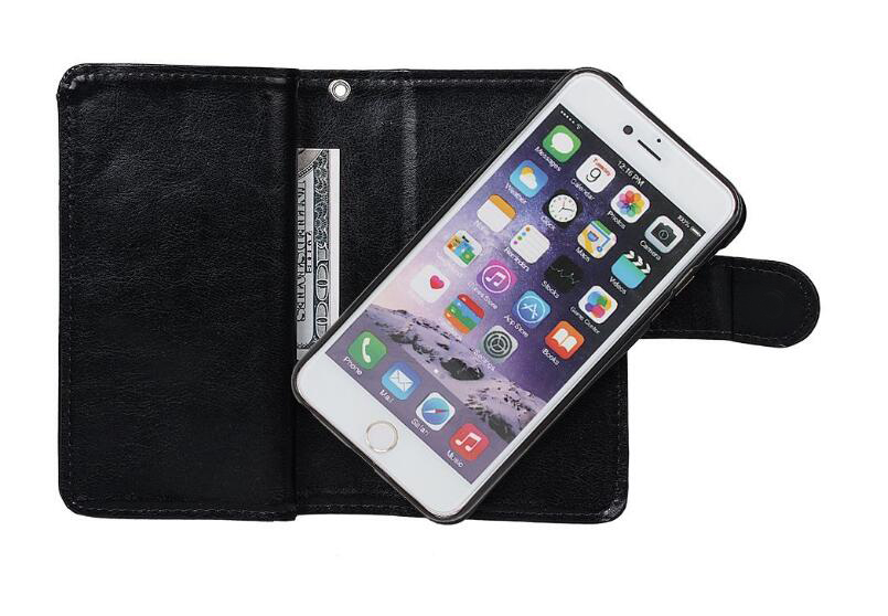 Iphone 7 double wallet leather case detachable Iphone 7 double wallet leather case detachable