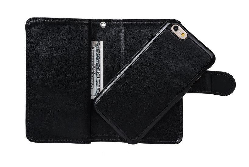 Iphone 7 double wallet leather case detachable Iphone 7 double wallet leather case detachable