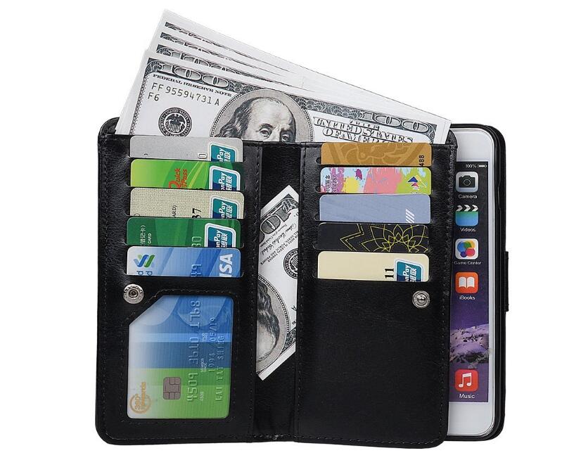 Iphone 7 double wallet leather case detachable Iphone 7 double wallet leather case detachable