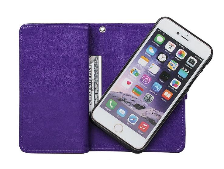 Iphone 7 double wallet leather case detachable Iphone 7 double wallet leather case detachable