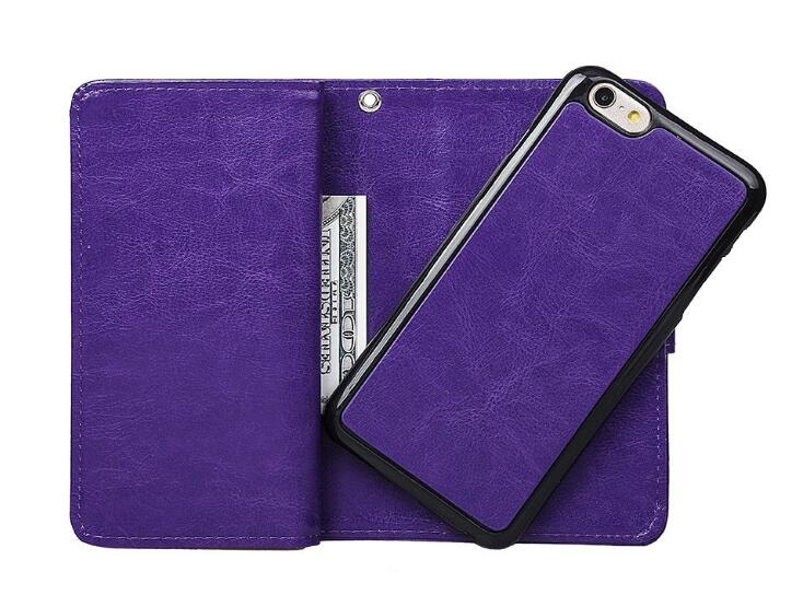 Iphone 7 double wallet leather case detachable Iphone 7 double wallet leather case detachable