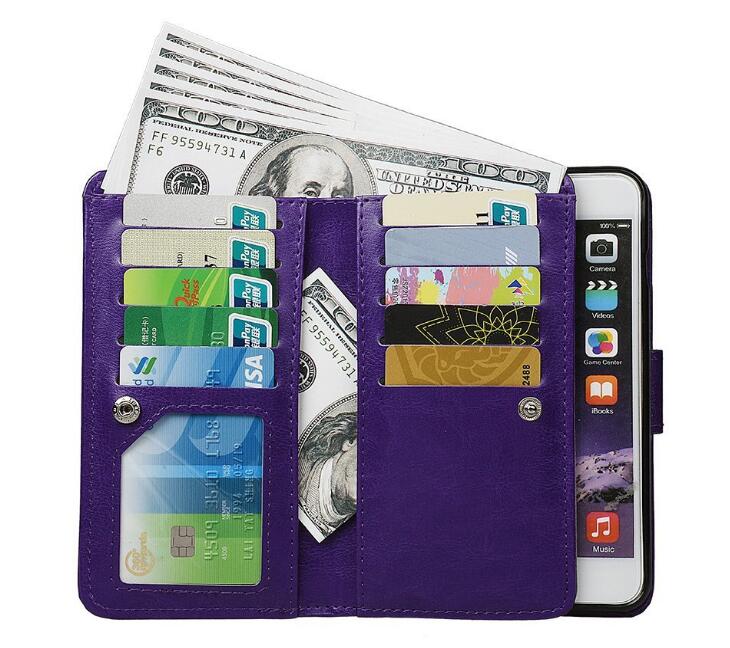 Iphone 7 double wallet leather case detachable Iphone 7 double wallet leather case detachable