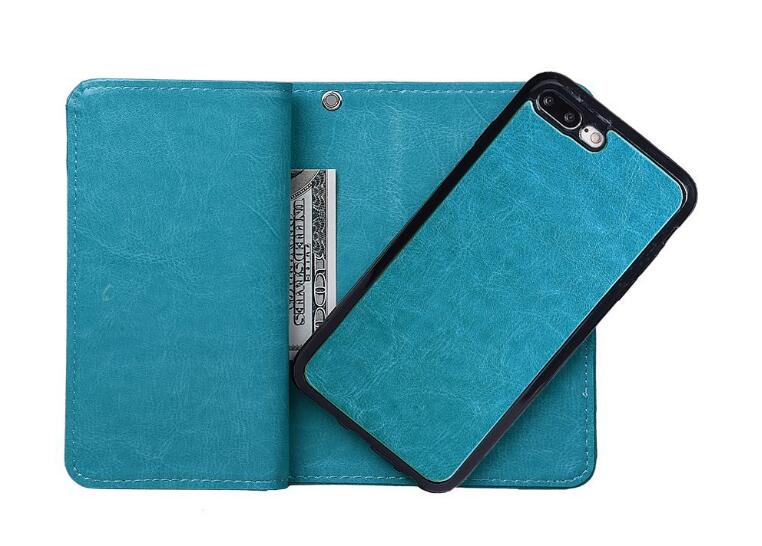 Iphone 7 plus double wallet leather case detachable Iphone 7 plus double wallet leather case detachable