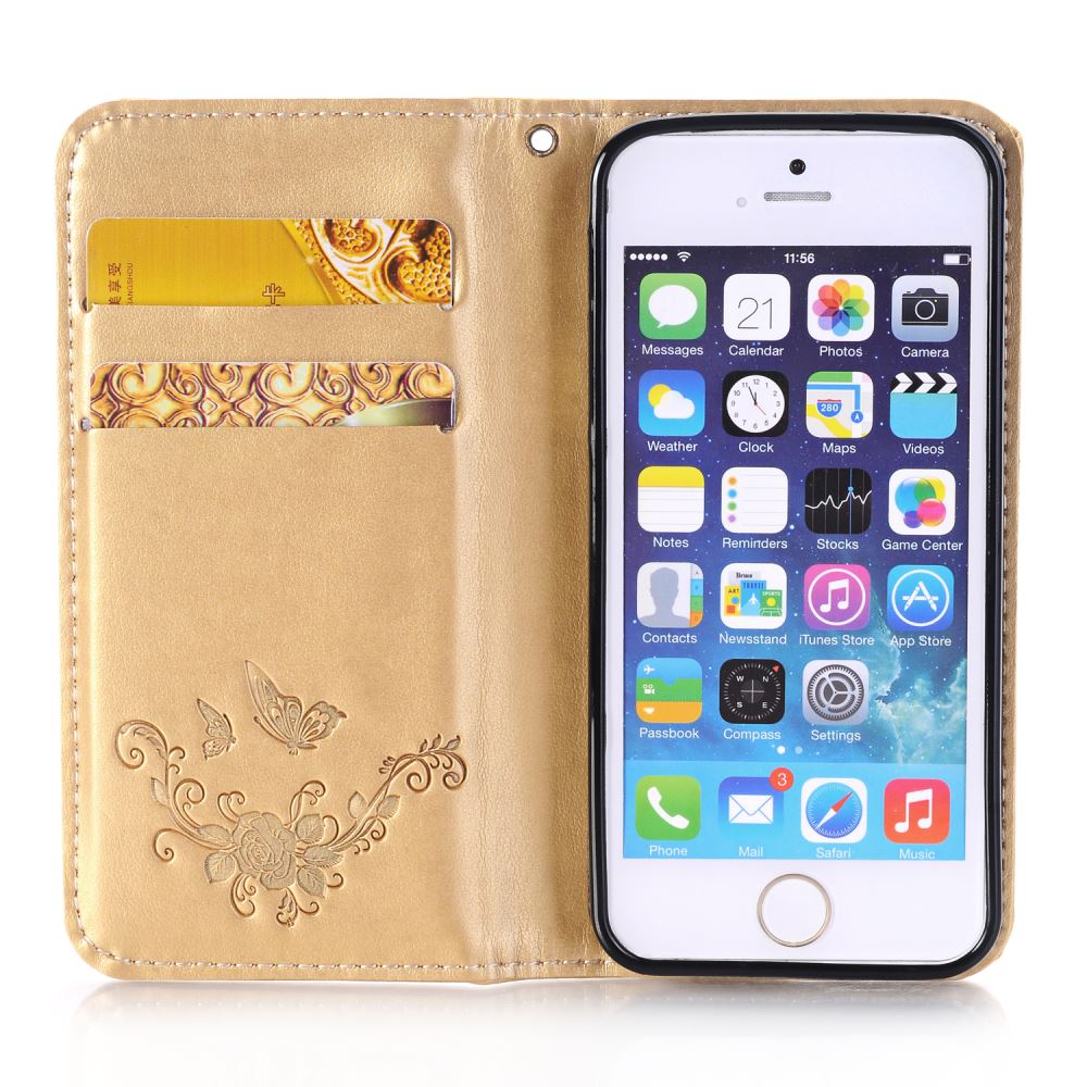iPhone 5 5s se Premium Embossing wallet leather case