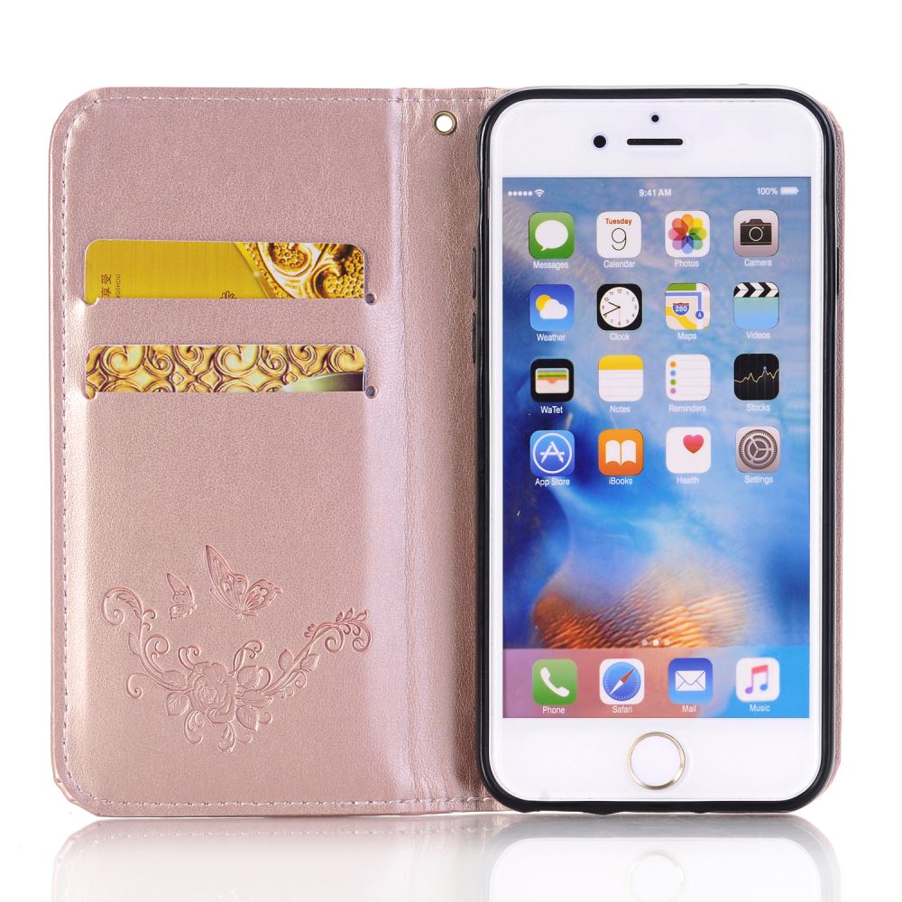 iPhone 6 6S Premium Leather Embossing wallet Folio case