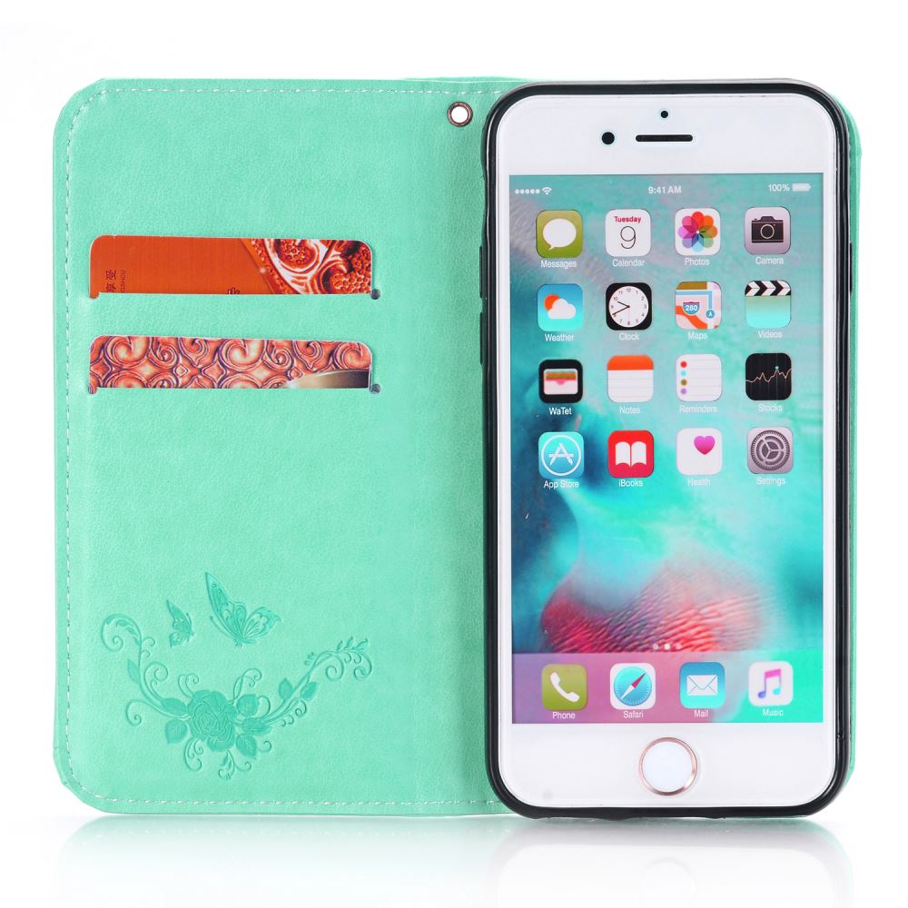 iPhone 6 6S Premium Leather Embossing wallet Folio case