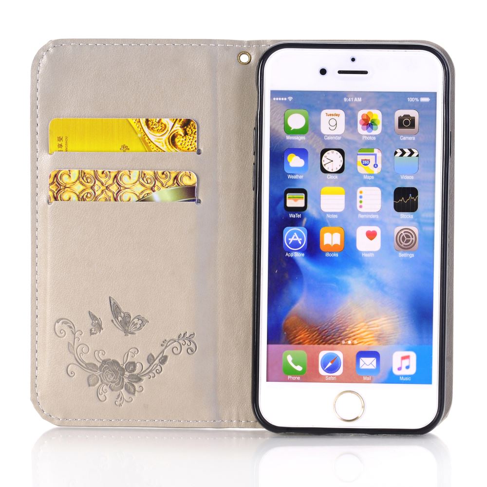 iPhone 6 6S Plus case Premium Leather Embossing wallet Folio case