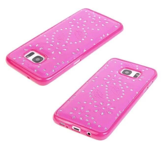 Galaxy s7 edge bling leather wallet case detachable zip