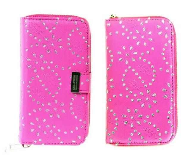 Galaxy s7 edge bling leather wallet case detachable zip