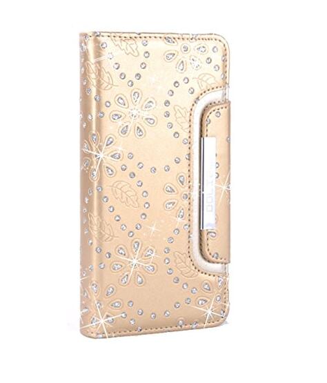 iphone 6 6s plus bling leather wallet case detachable