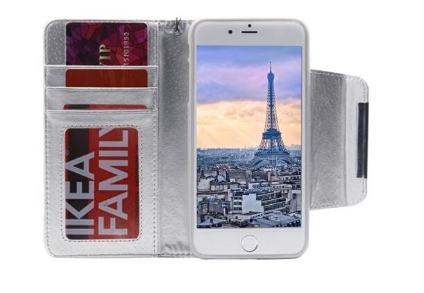 iphone 6 6s plus bling leather wallet case detachable