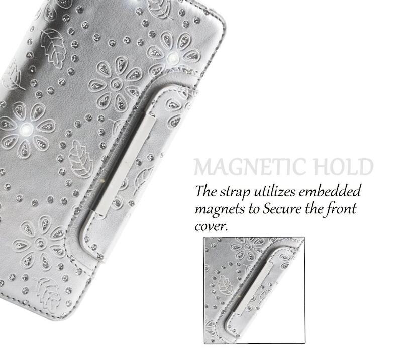 iphone 6 6s plus bling leather wallet case detachable