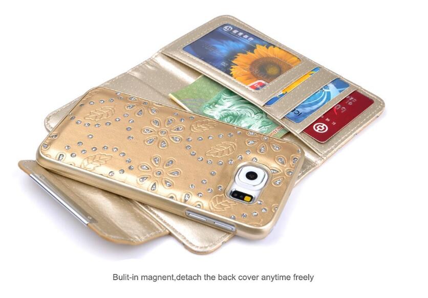 Galaxy Note 5 bling leather wallet case detachable